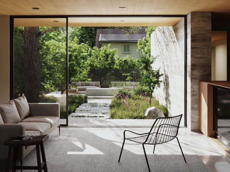 Cửa Slim Panorama và nghệ thuật kết nối thiên nhiên trong biệt thự sân vườn