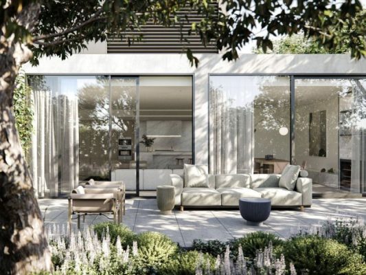 Cửa Slim Panorama và nghệ thuật kết nối thiên nhiên trong biệt thự sân vườn