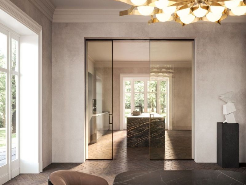 Từ phòng khách đến phòng ngủ Cách cửa lùa slim tối ưu diện tích hiệu quả