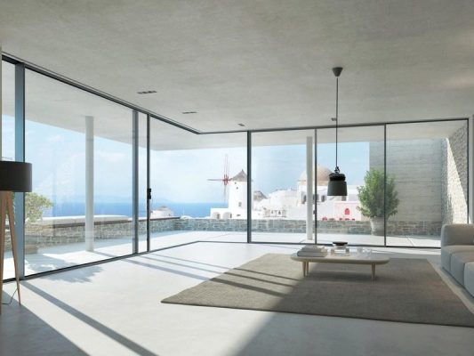 Cửa Slim Panorama mở góc 90° tạo hiệu ứng xóa biên ấn tượng