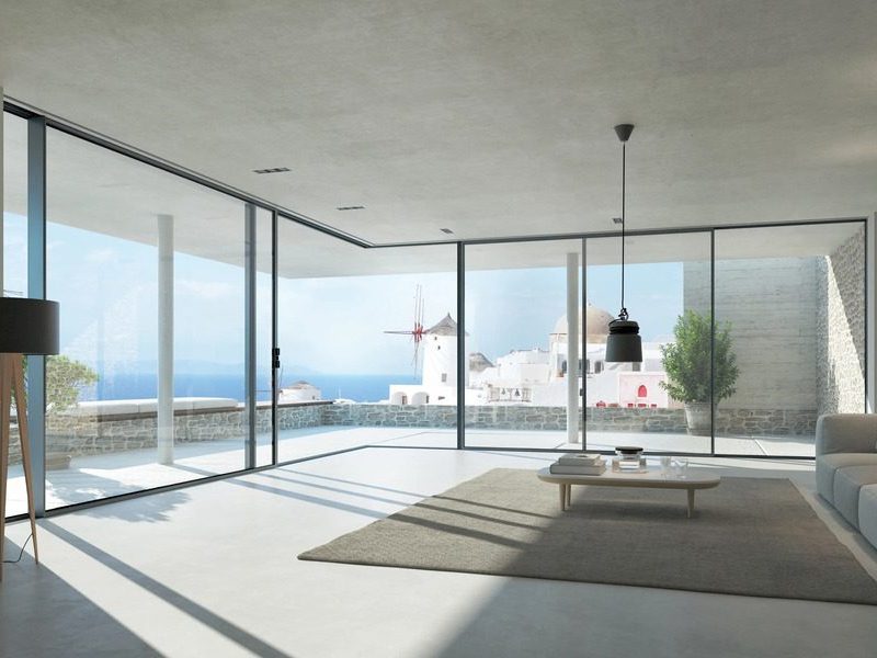 Cửa Slim Panorama mở góc 90° tạo hiệu ứng xóa biên ấn tượng