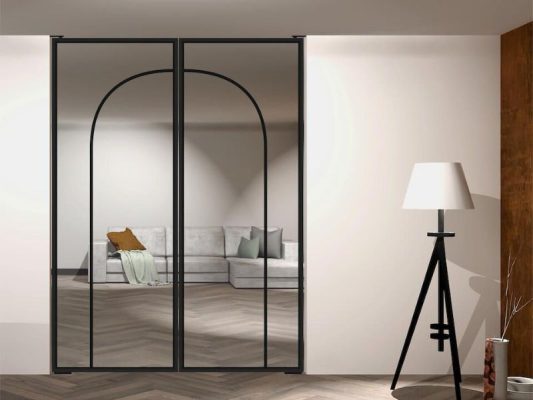 Cửa slim nội thất mở quay có nan trang trí: Giải pháp cân bằng giữa giản lược và thẩm mỹ