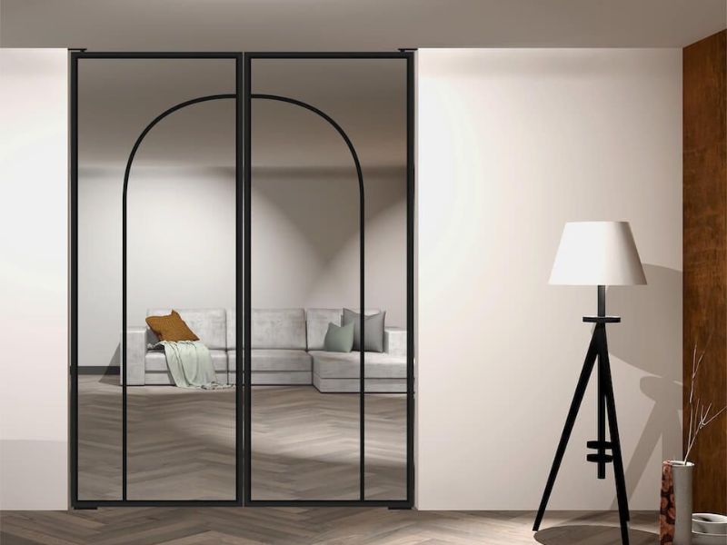 Cửa slim nội thất mở quay có nan trang trí: Giải pháp cân bằng giữa giản lược và thẩm mỹ