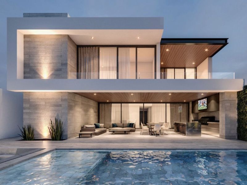 Giải pháp cửa lùa slim ngoại thất panorama cho mặt tiền biệt thự sang trọng