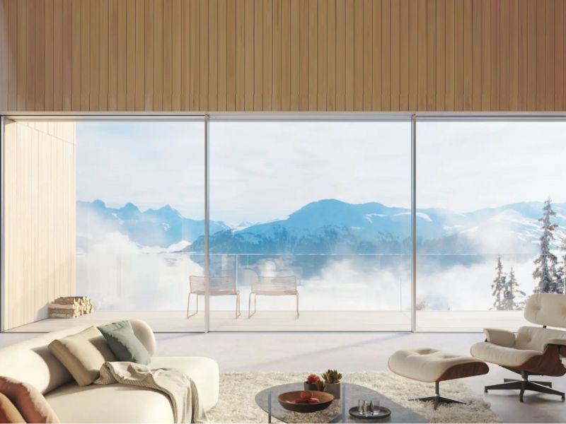 cửa trượt 3 cánh slim ngoại thất