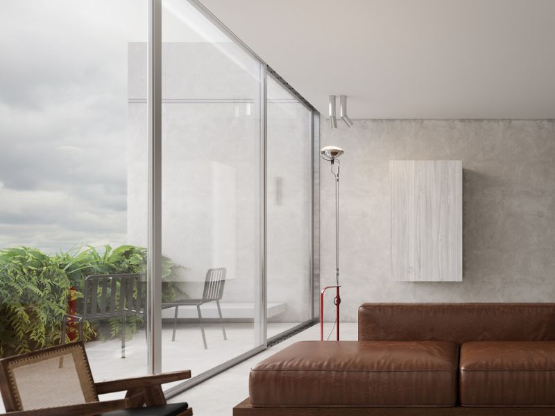 cửa đi mở trượt 3 cánh slim ngoại thất