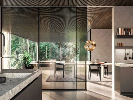 cửa lùa slim không ray dưới