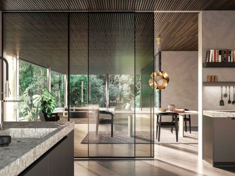 cửa lùa slim không ray dưới