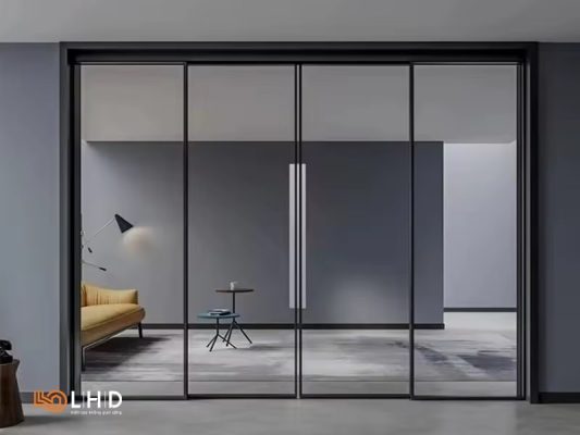 cửa lùa slim không ray dưới