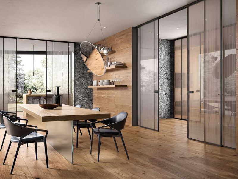 cửa lùa slim không ray dưới